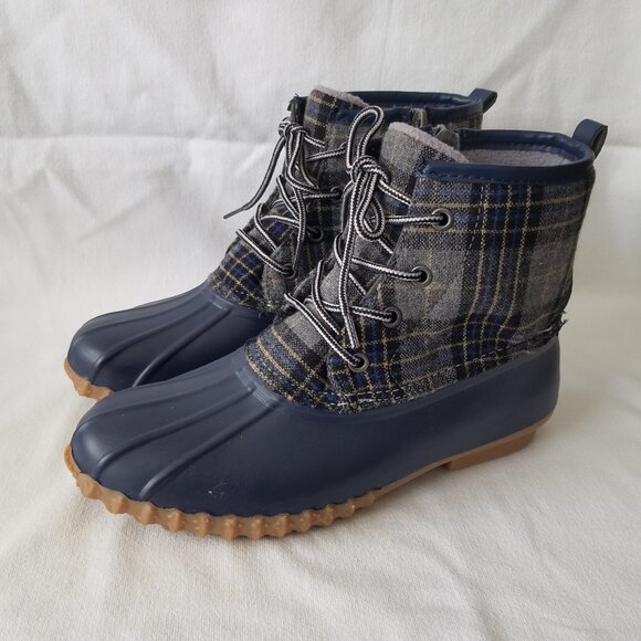 Portland Duck Boots Navy/plaid Size 8M Women - Picture 4 of 7